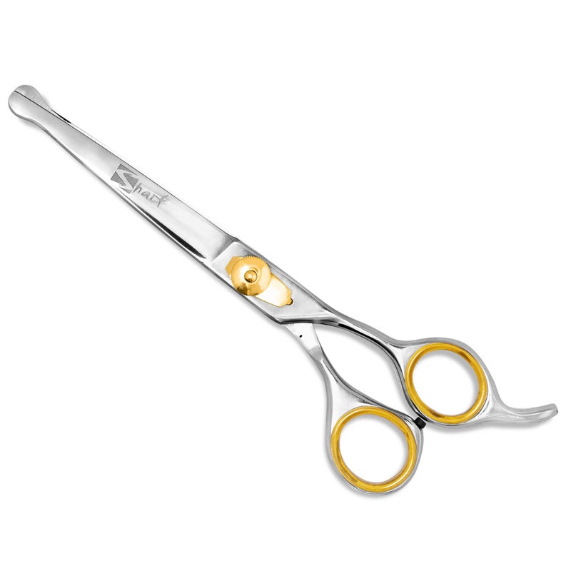 Sharf Dog Grooming Scissors, Gold Touch 7.5 Inch Straight Sharp Professional Pet Grooming Shear with Safety Round Tip, Ball Point for Safe and Easy Use for Cat or Dog Grooming - Image 3